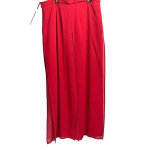 New w/Tags Joseph Ribkof Vintage Chiffon Red Dress Pants Womens Size 16 Formal